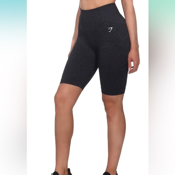 Gymshark Pants - Gymshark Black Patterned Bike Shorts